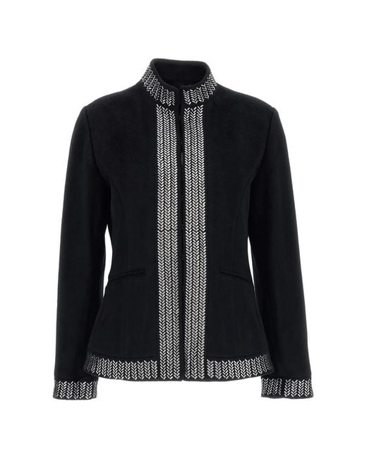 Irie Black Stud-Embellished Stand-Up Collar Jacket