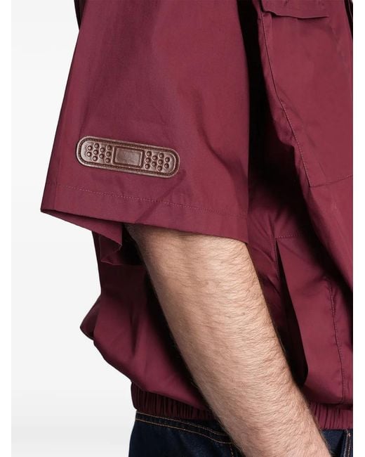 PDF Red Hooded Short-Sleeve Shirt for men