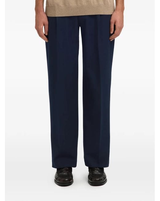 SELECTED Blue Pleated Trousers for men