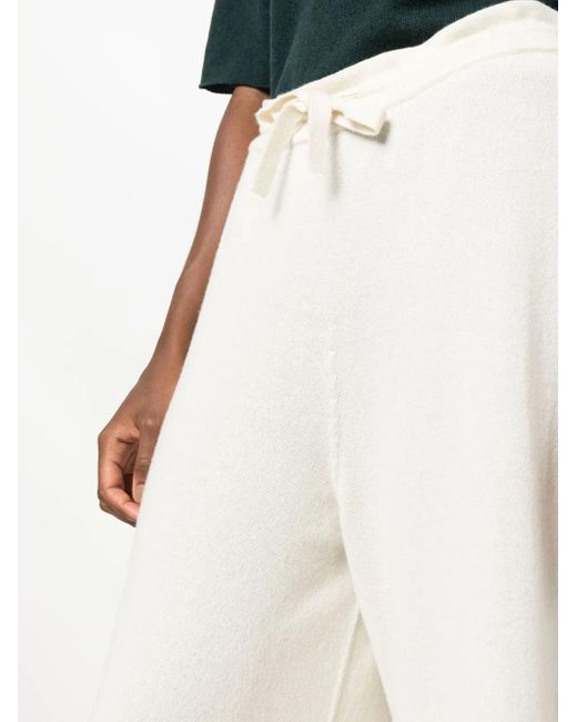 Jil Sander White Drawstring-Waist Cashmere Trousers