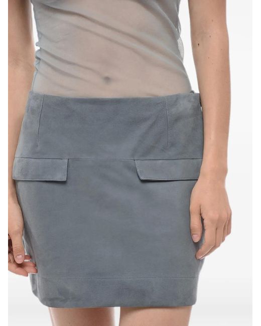Loulou de Saison Blue Flap-Pocket Mini Skirt