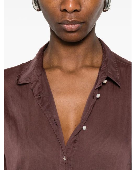 Forte_forte Brown Polo-Collar Shirt