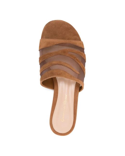 Gianvito Rossi Brown Slip-On Flat Sandals