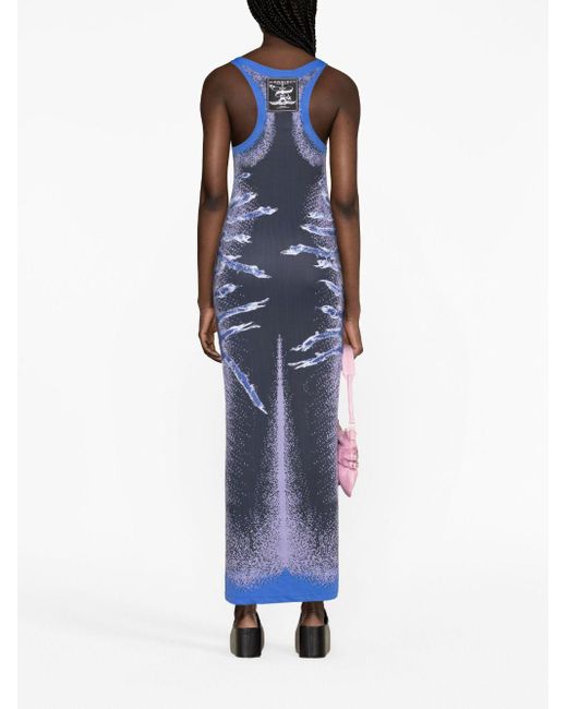 Y. Project Maxi-jurk Met Bloemenprint in het Blue