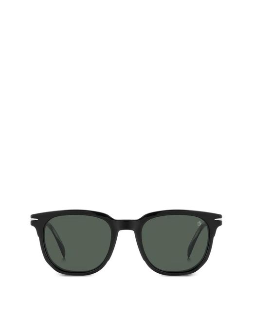 David Beckham Green Clip-On Square-Frame Sunglasses for men