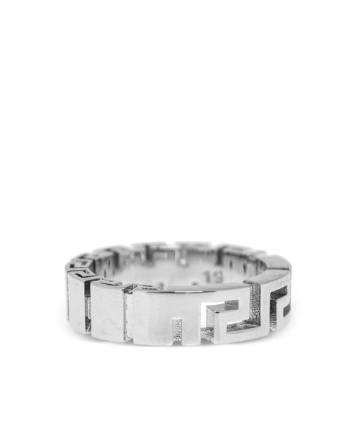 Versace White Greca-Motif Ring