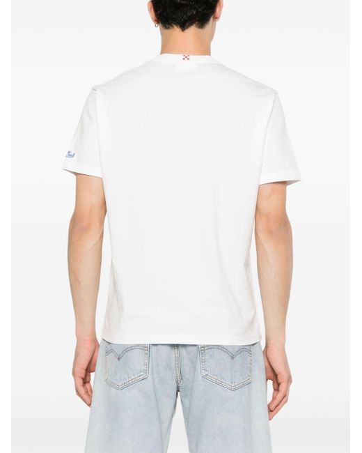 Mc2 Saint Barth White X Insulti Luminosi Embroidered T-shirt for men