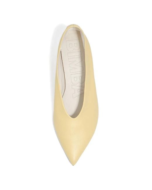 Bimba Y Lola Natural Pointed-Toe Block-Heel Pumps
