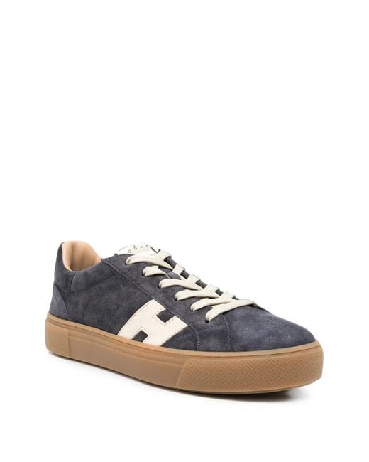 Hogan White Logo-Patch Sneakers for men