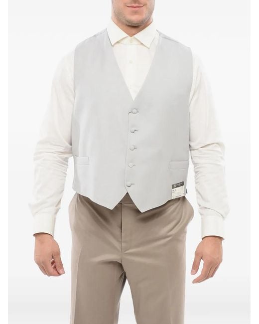 Corneliani White Five-Button Waistcoat for men