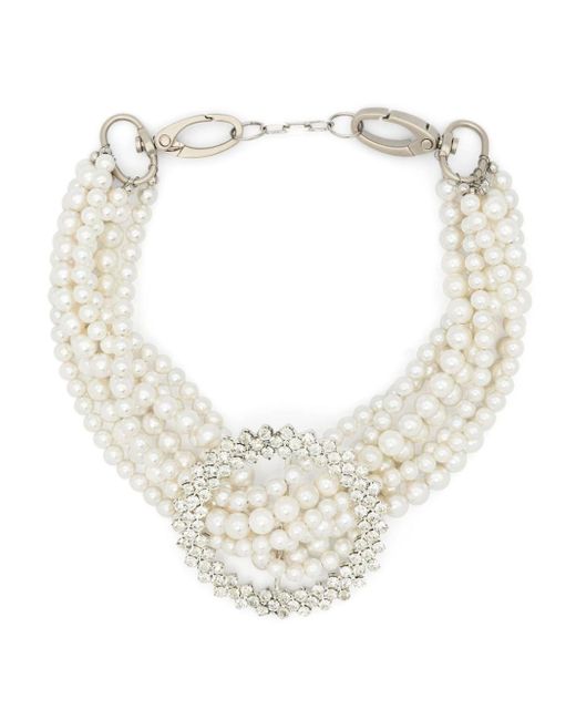 Atu Body Couture White Bead-chain Choker Necklace