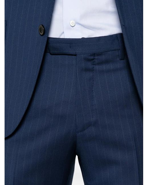 Boglioli Blue Pinstripe-Pattern Buttoned Suit for men