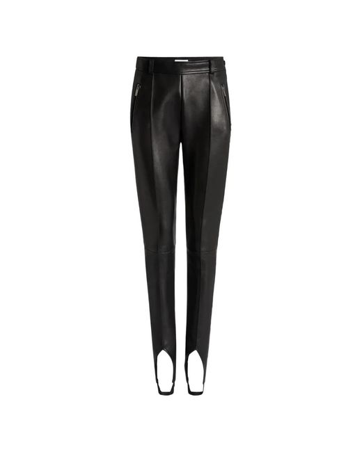 Balmain Black Lambskin Trousers With Stirrup