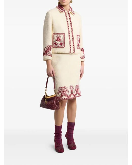 Etro Natural Bouclé Pencil Skirt