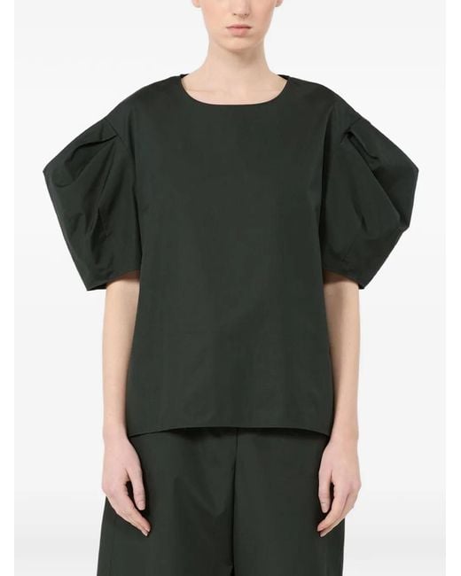 Max Mara Black Sabrina Puff-Sleeve T-Shirt