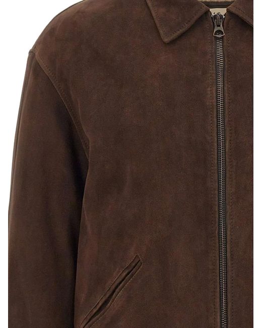 Volfagli Brown Ducale Degradé Suede Jacket for men