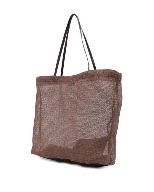 The Row Brown Barn Mesh Tote Bag