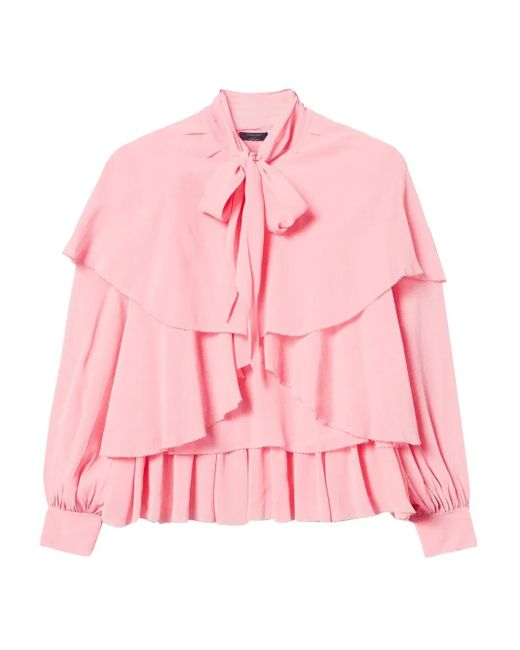 Blusa con diseño de volantes Twinset de color Pink