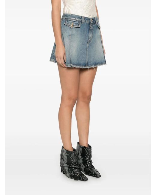 Alexander McQueen Blue Denim Mini Skirt