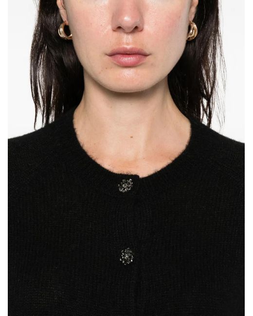 Doen Black Petra Embellished-Button Cardigan