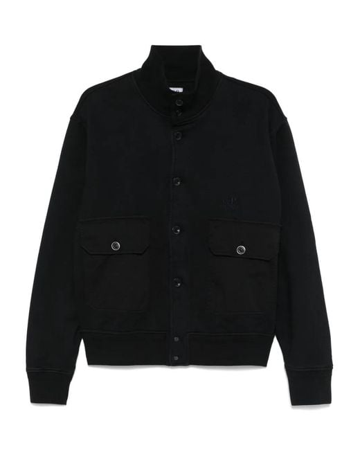 C P Company Black Logo-Embroidered Sweatshirt for men