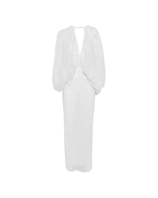 L'idée White Paradiso Sequin-Embellished Dress