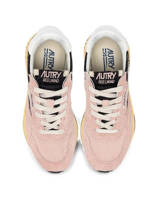 Autry White Reelwind Low Lace-Up Sneakers