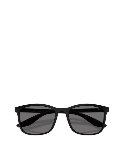 Prada Linea Rossa Gray Square-Frame Sunglasses
