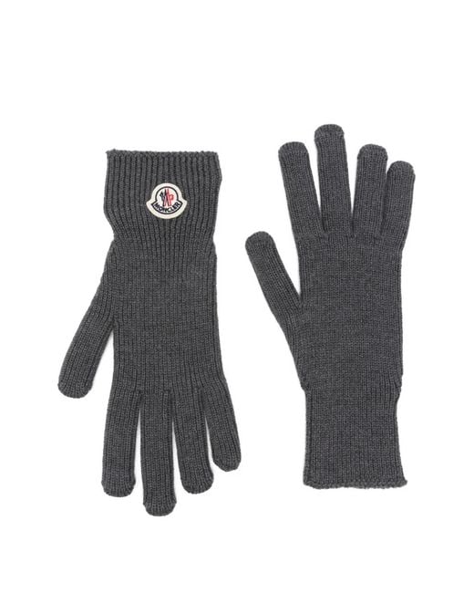 Moncler White Wool Gloves for men