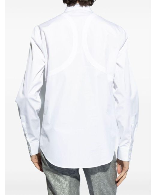 Alexander McQueen White Buckle-detail Poplin Shirt for men