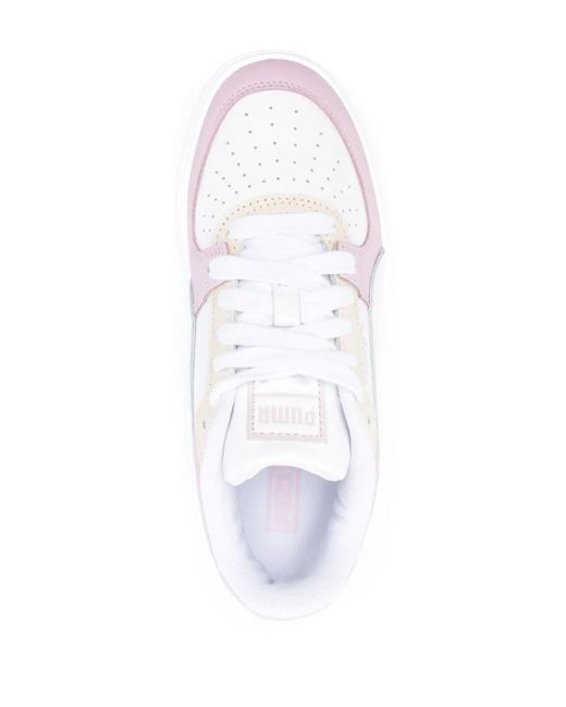 PUMA White Logo-Patch Sneakers