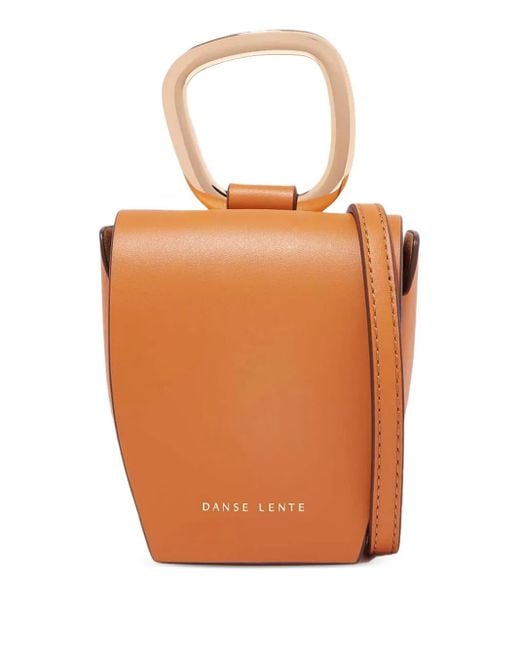 Danse Lente Orange Pablo Top-Handle Leather Bucket Bag