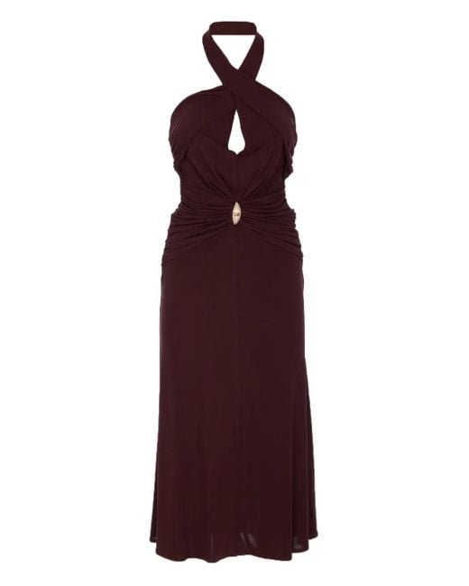 Elisabetta Franchi Purple Kleid mit Rüschen