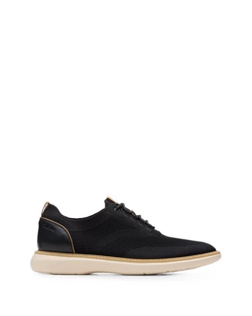 Clarks Black Brantin Knit Sneakers for men