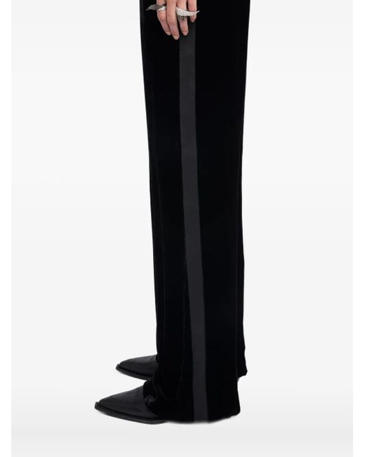 Zadig & Voltaire Black Poma Velvet Side-Stripe Trousers
