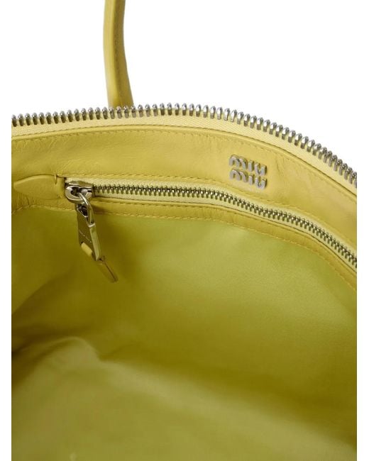 Miu Miu Metallic Logo-Embossed Leather Shoulder Bag
