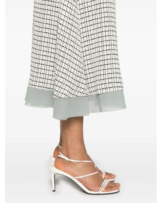 Fendi Zijden Midi-Jurk in het White
