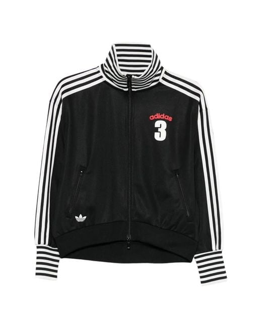 Adidas Black Striped Zip Knitwear