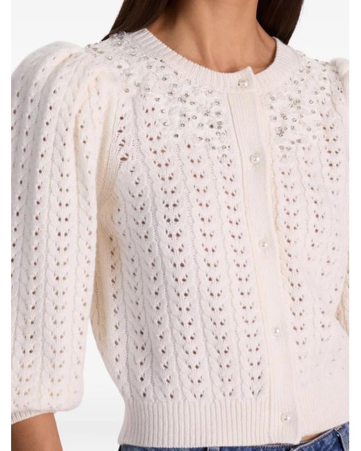 Cardigan Doris À Manches Bouffantes Alice + Olivia en coloris White