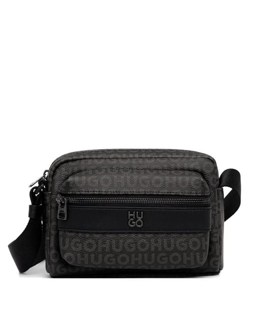 Borsa A Spalla Con Monogramma di HUGO in Black da Uomo