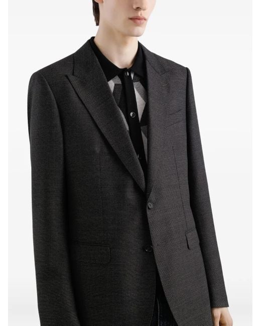 Dolce & Gabbana Black Single-Breasted Blazer for men
