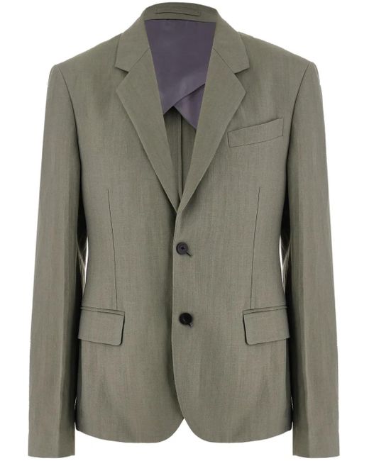 Ferragamo Green Single Breasted Tailored Blazer for men