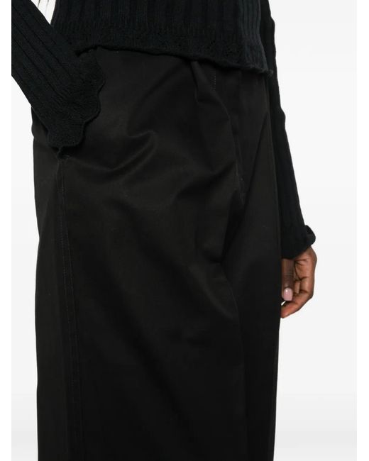 Balenciaga Black High-Waist Belt-Loops Trousers