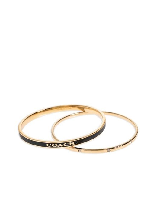 COACH Armbandenset Verfraaid Met Kristallen in het Metallic