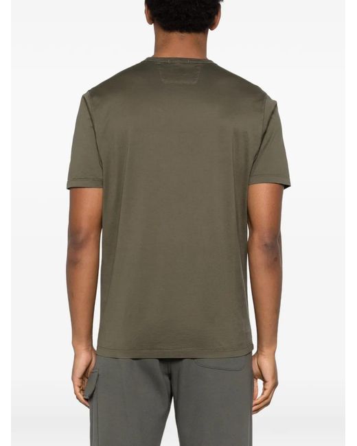 C P Company Green Mercerized Jersey 70/2 Gasato Short-Sleeve Patch T-Shirt for men