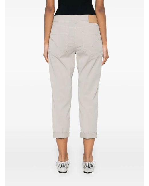 Dondup Gray Straight-Leg Cropped Trousers