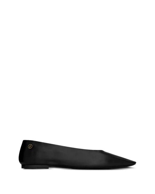 Saint Laurent Black Almond-Toe Ballet Flats