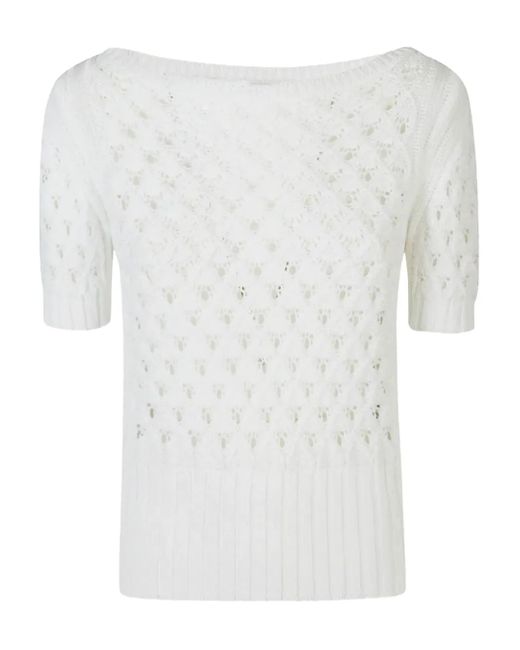 Pull À Manches Courtes Eleventy en coloris White