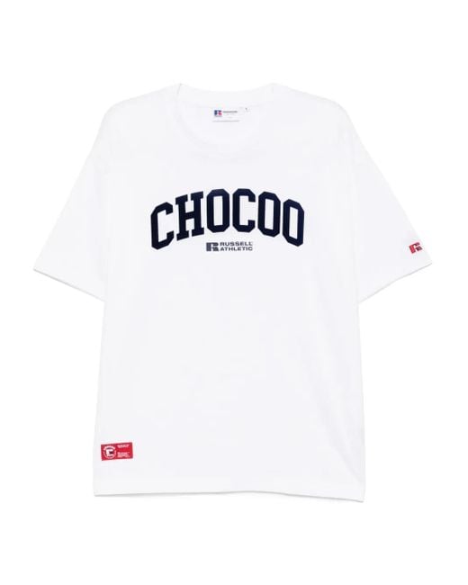 Chocoolate White Logo-Print T-Shirt for men