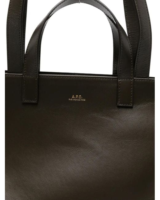 A.P.C. Black Small Drummer Logo-Print Tote Bag